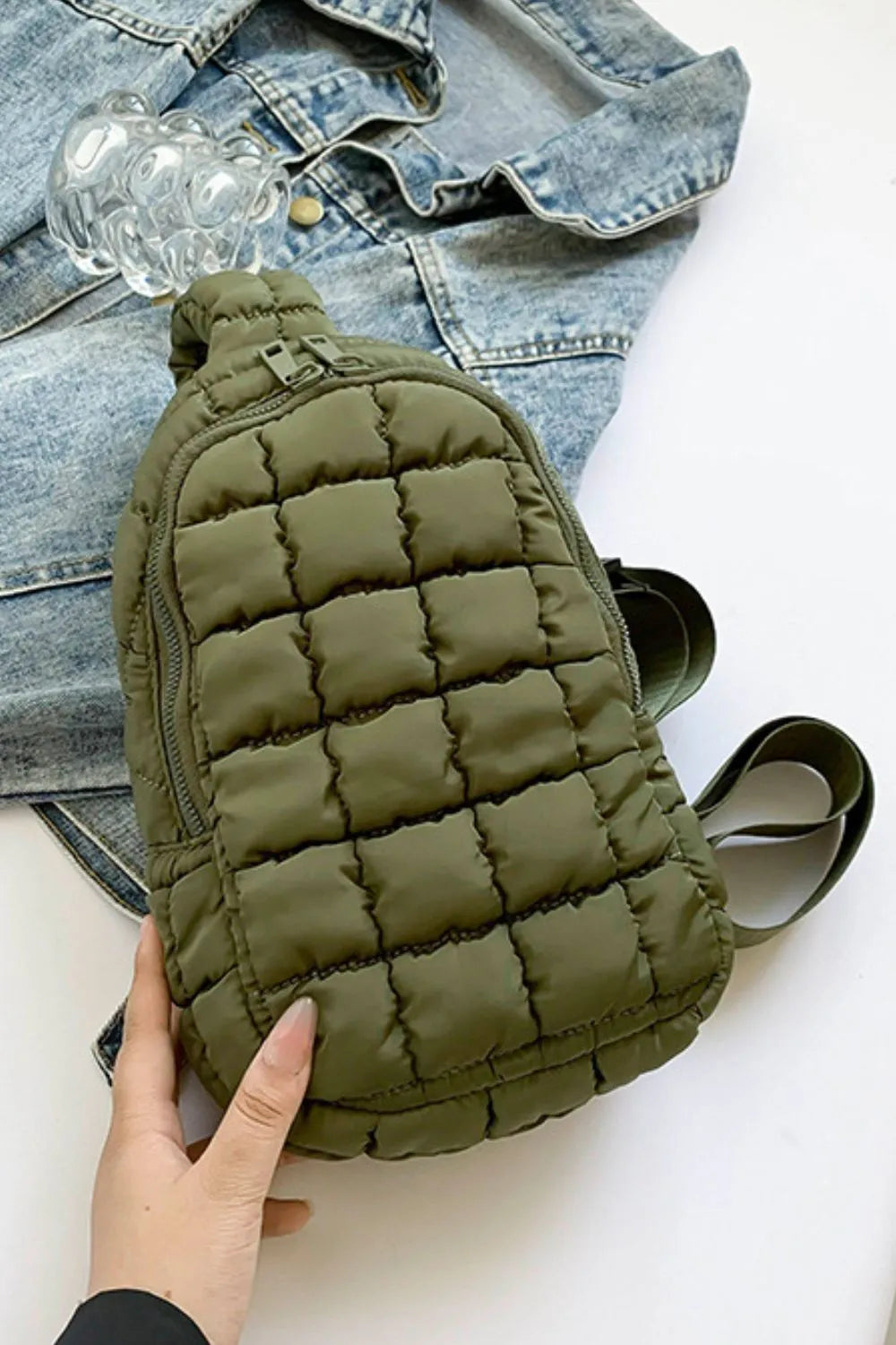 Quilted Nylon Crossbody Bag - E-Esther Clothing Store