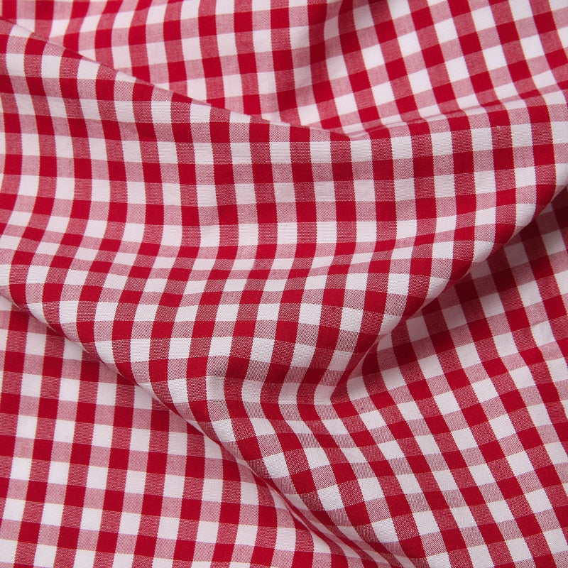 Small Plaid Shirt Men Summer Short Sleeve Cotton Mens Dress Shirts Casual Button Down Men's Shirt - E-Esther Clothing Store