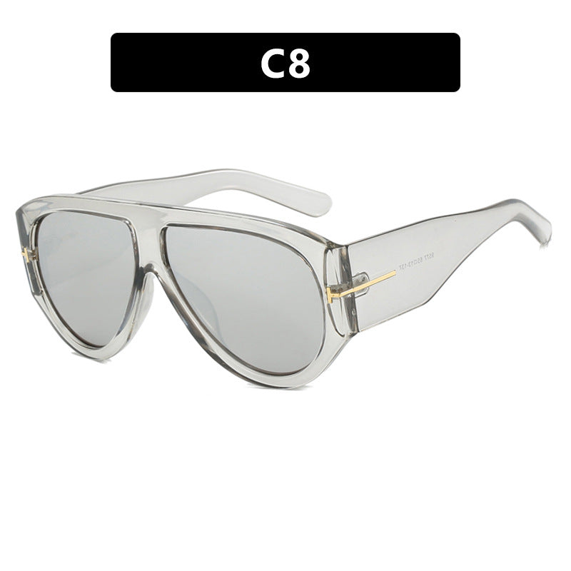 T-shaped large frame sunglasses, pilot's toad fashion cross-border sunglasses, personalized women's sunglasses - E-Esther Clothing Store