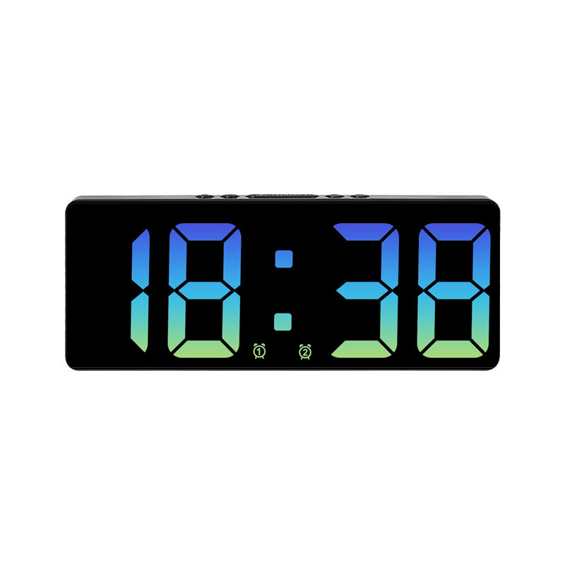 Multifunctional LED Digital Clock: Features number display, color nightlight, temp, calendar, alarm. Large size, backlit, great - E-Esther Clothing Store
