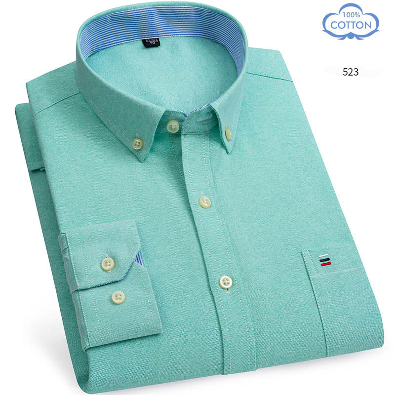 Pure Cotton Oxford Spun Long Sleeved Shirt