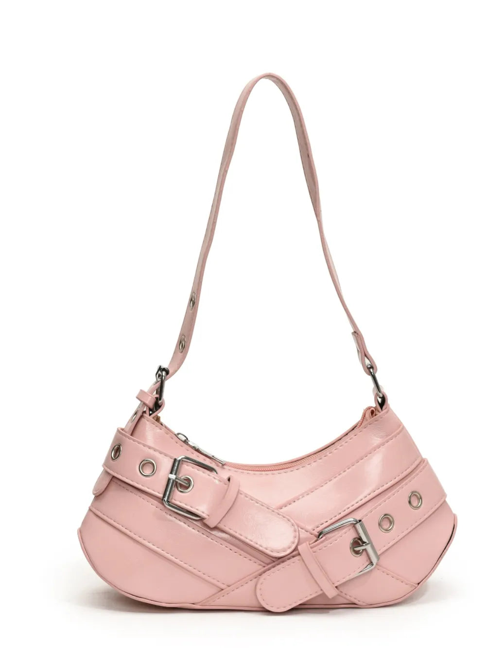 PU Leather Buckle Shoulder Bag - E-Esther Clothing Store