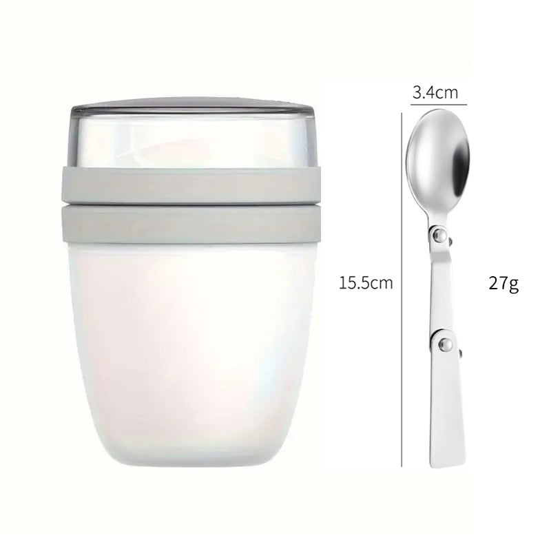 Portable Yogurt Cereal Cups with Lids. Ideal for Overnight Oats, DIY Salads & Parfaits. Great for Breakfast or Lunch - E-Esther Clothing Store