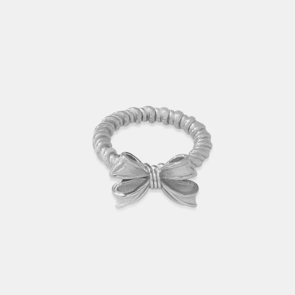 Twisted Titanium Steel Bow Ring - E-Esther Clothing Store