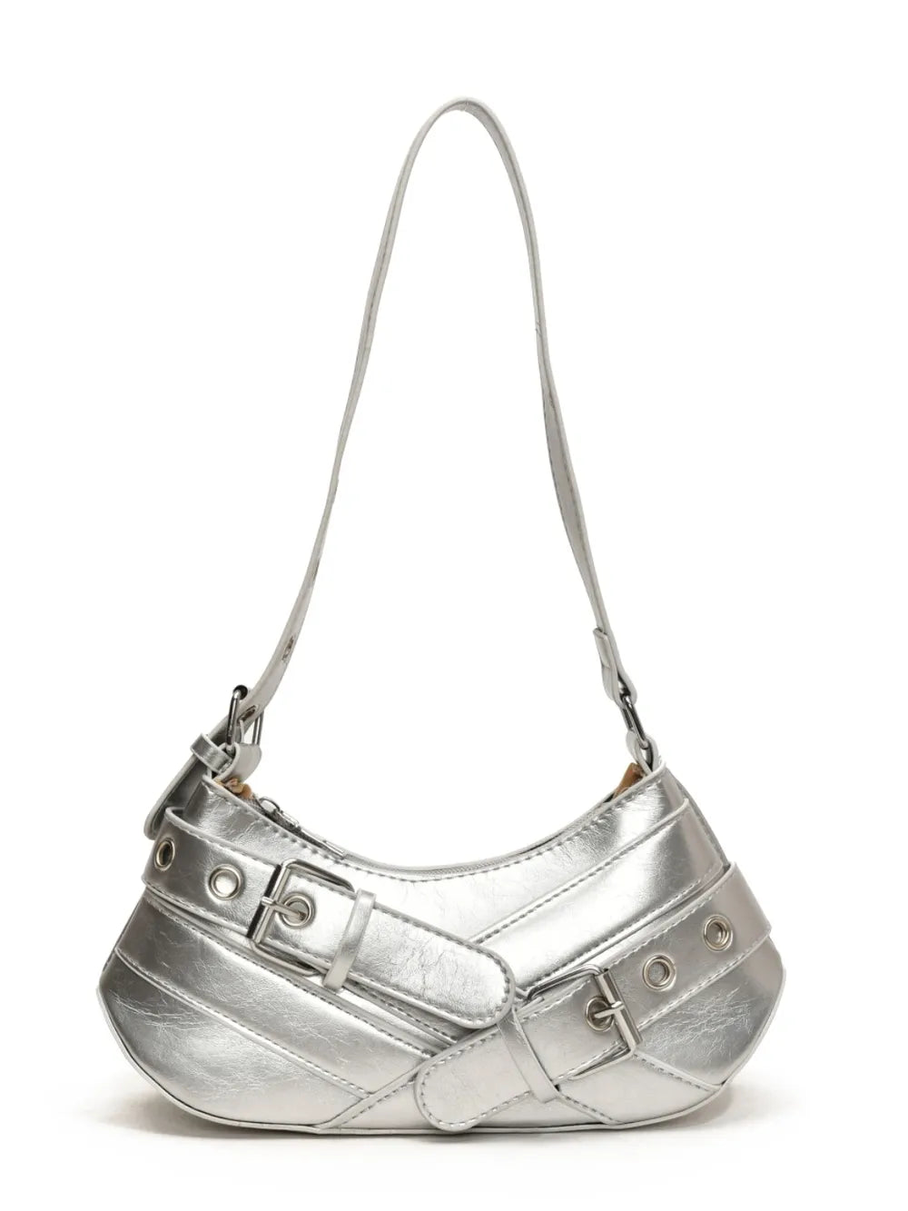PU Leather Buckle Shoulder Bag - E-Esther Clothing Store