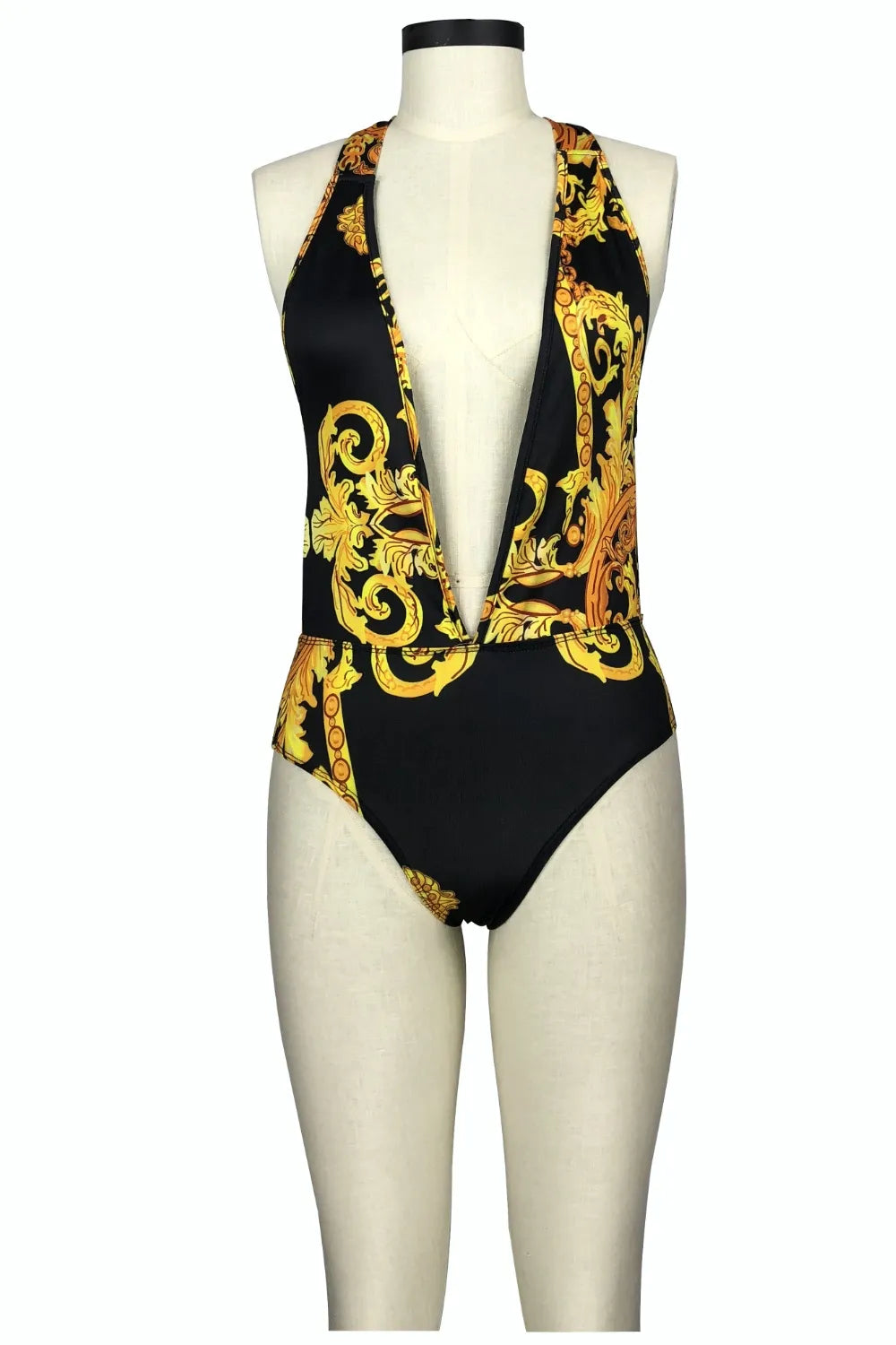 Printed Plunge One-Piece and Cover Up Swim Set - E-Esther Clothing Store