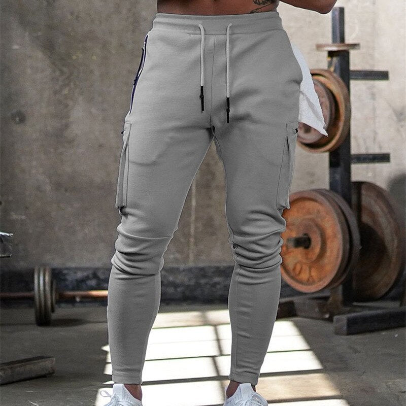 Mens Jogger Sweatpants Man Gyms Workout Fitness Cotton Trousers Male Casual Fashion Skinny Track Pants Zipper design Pants - E-Esther Clothing Store