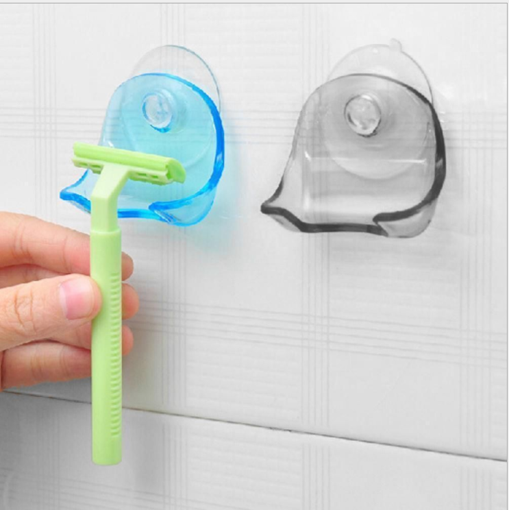 razor in suction cup holder storage hangers machine wall hook sucker towel bath accessories - E-Esther Clothing Store