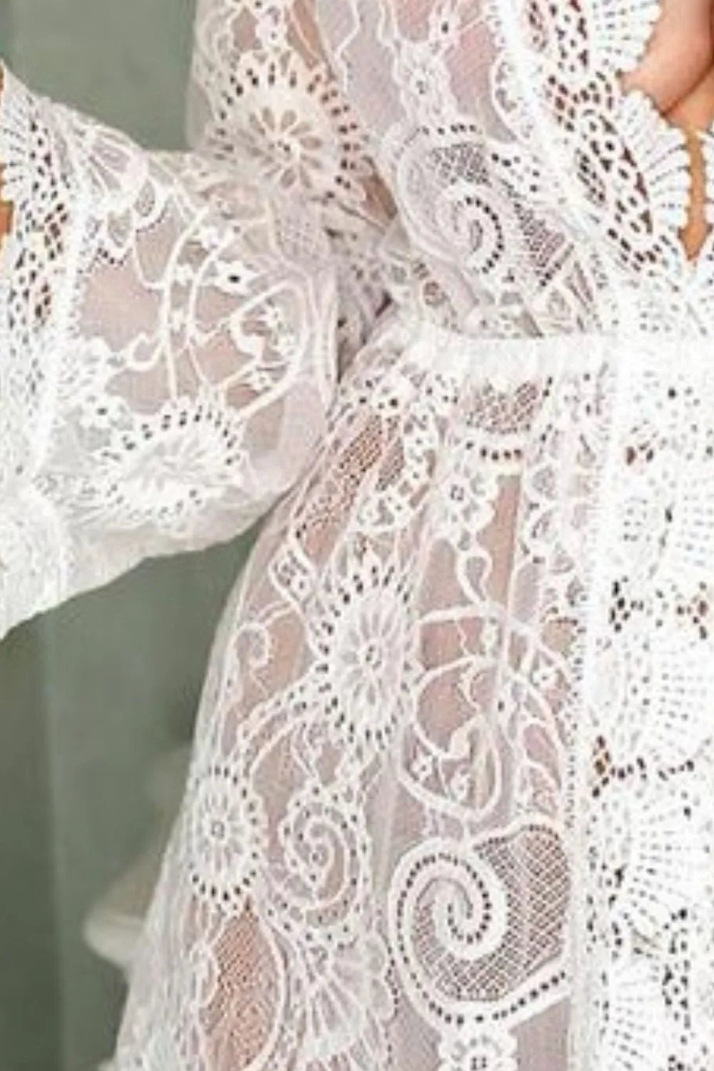 V-Neck Lace Cover-Up Dress - E-Esther Clothing Store