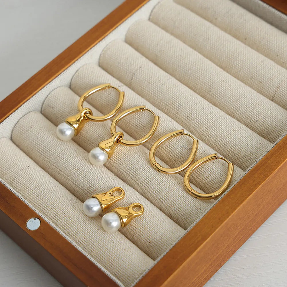 Titanium Steel Huggie Earrings - E-Esther Clothing Store