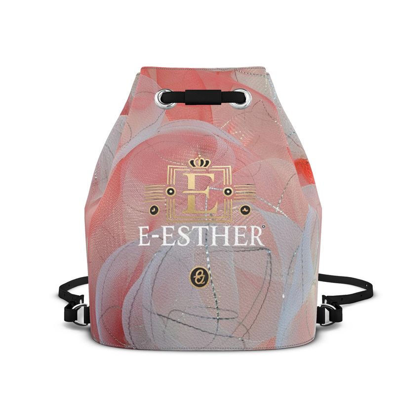 Peach and White Bucket Bag - E-Esther Clothing Store