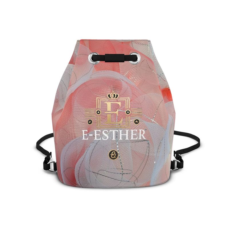 Peach and White Bucket Bag - E-Esther Clothing Store