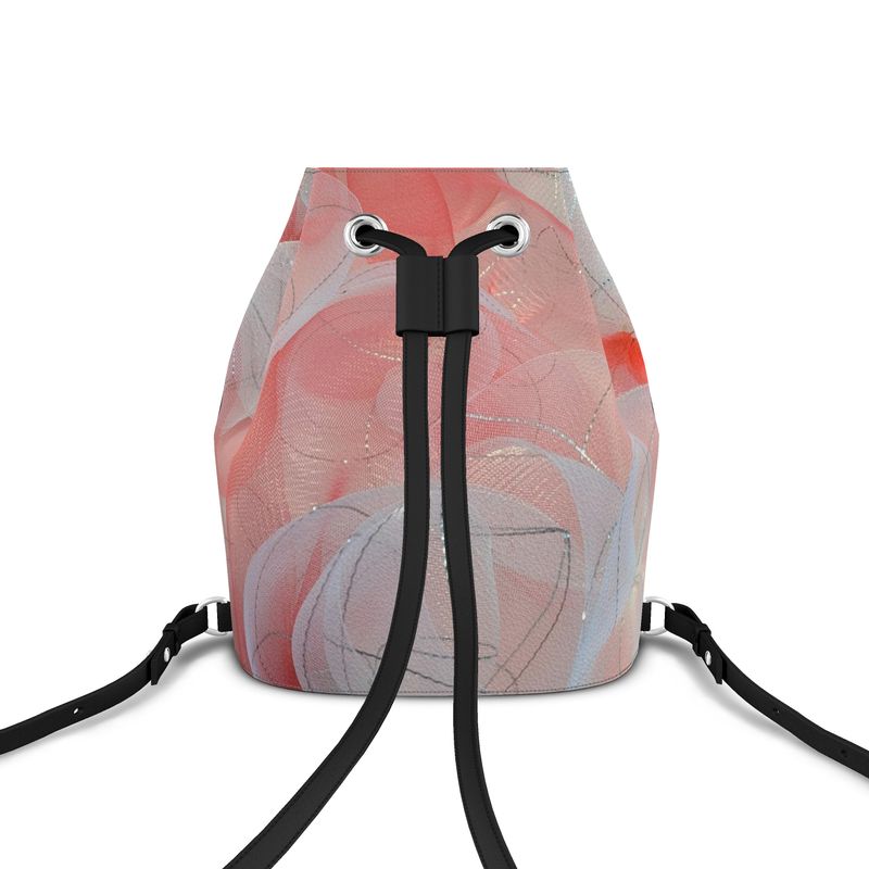 Peach and White Bucket Bag - E-Esther Clothing Store