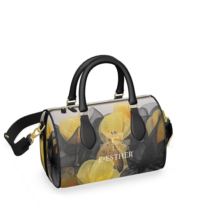 Designer Luxury Black and Yellow Mini Duffle Bag - E-Esther Clothing Store
