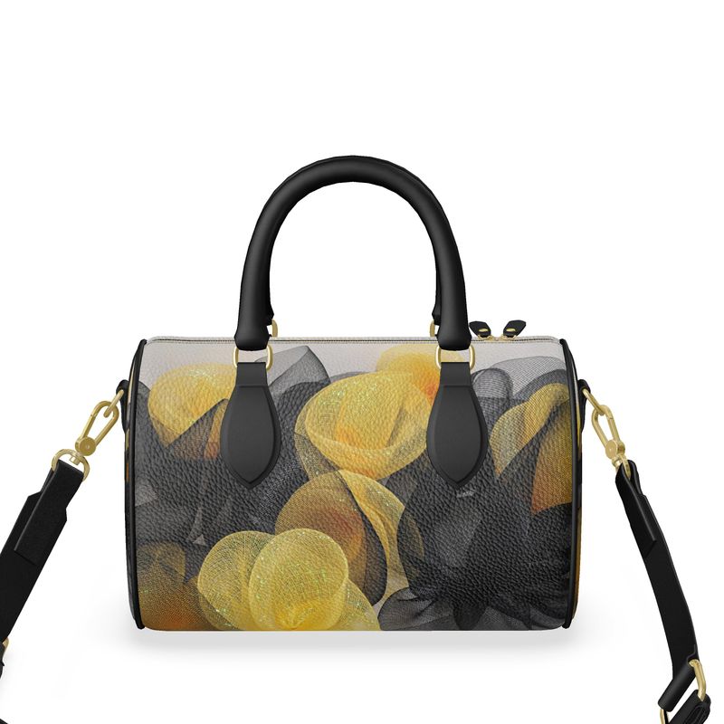 Designer Luxury Black and Yellow Mini Duffle Bag - E-Esther Clothing Store