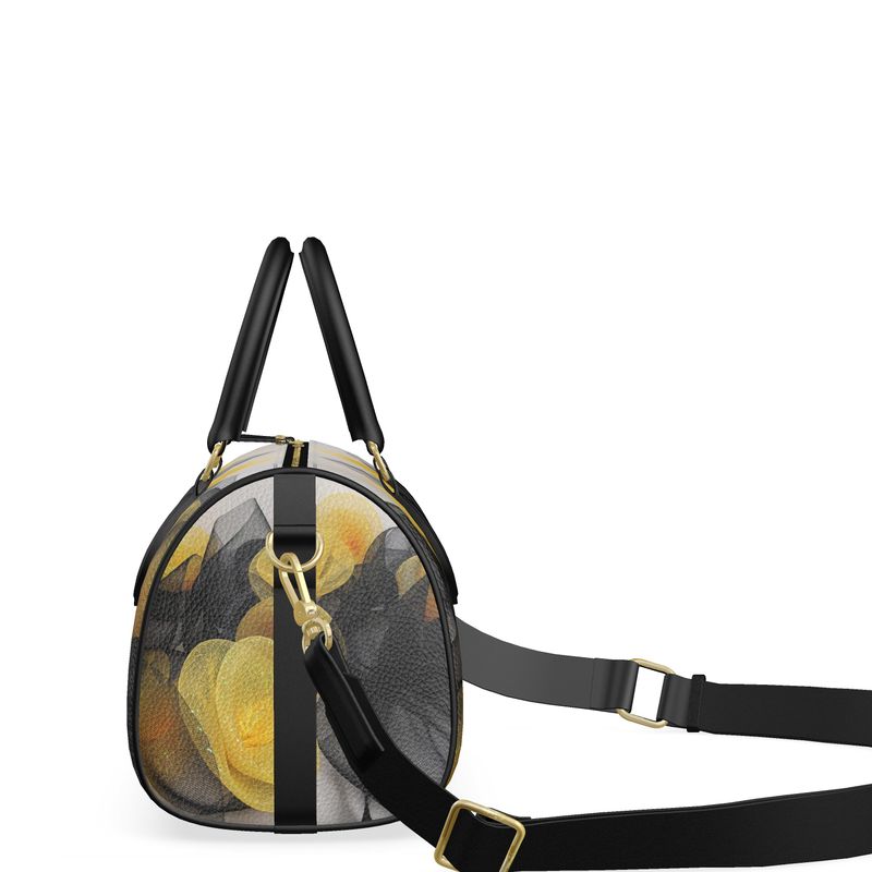 Designer Luxury Black and Yellow Mini Duffle Bag - E-Esther Clothing Store