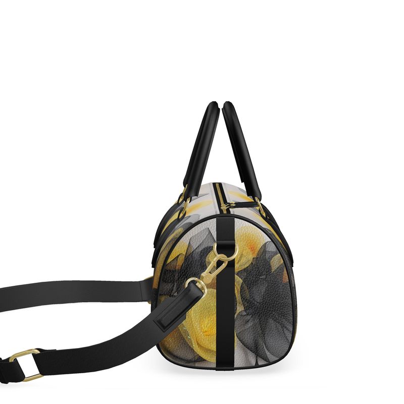 Designer Luxury Black and Yellow Mini Duffle Bag - E-Esther Clothing Store