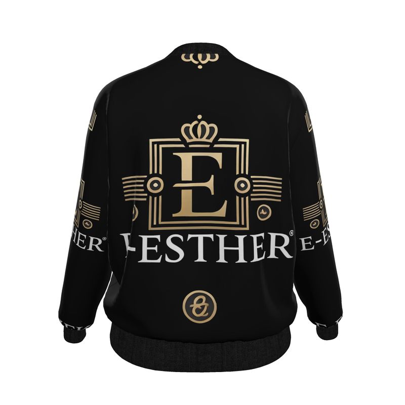 Ladies Black Bomber Jacket - E-Esther Clothing Store