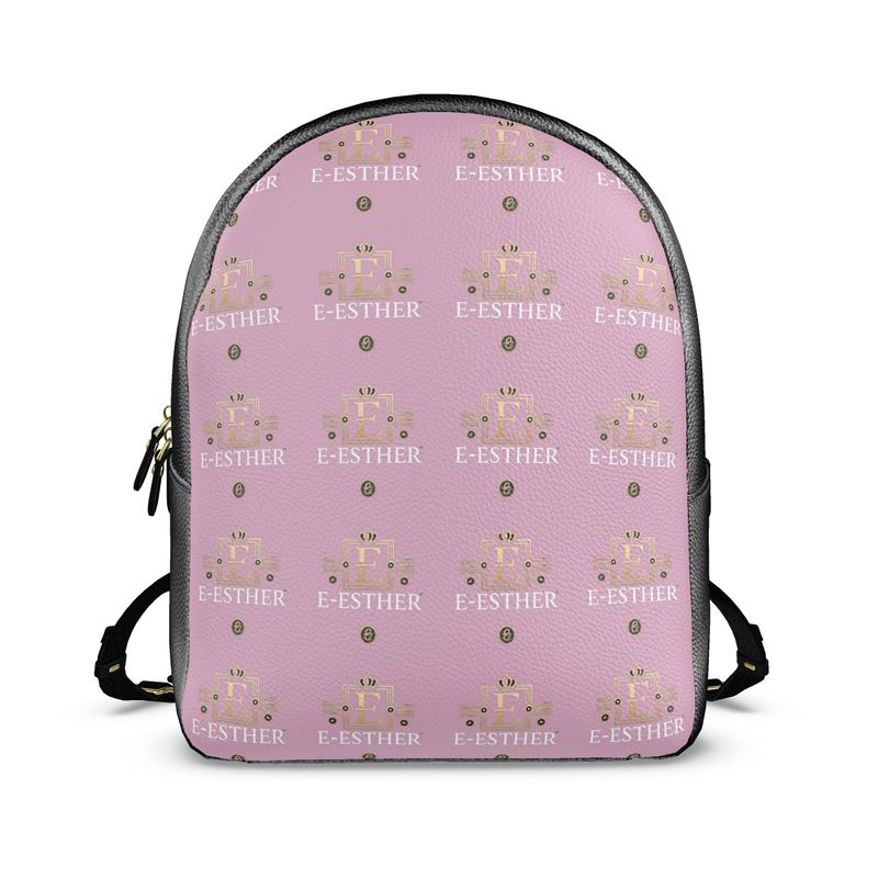 Leather E-Esther Backpack Pink - E-Esther Clothing Store