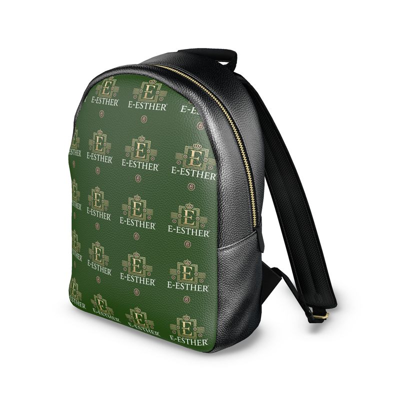 Leather E-Esther Backpack Green - E-Esther Clothing Store
