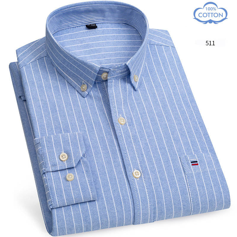 Pure Cotton Oxford Spun Long Sleeved Shirt