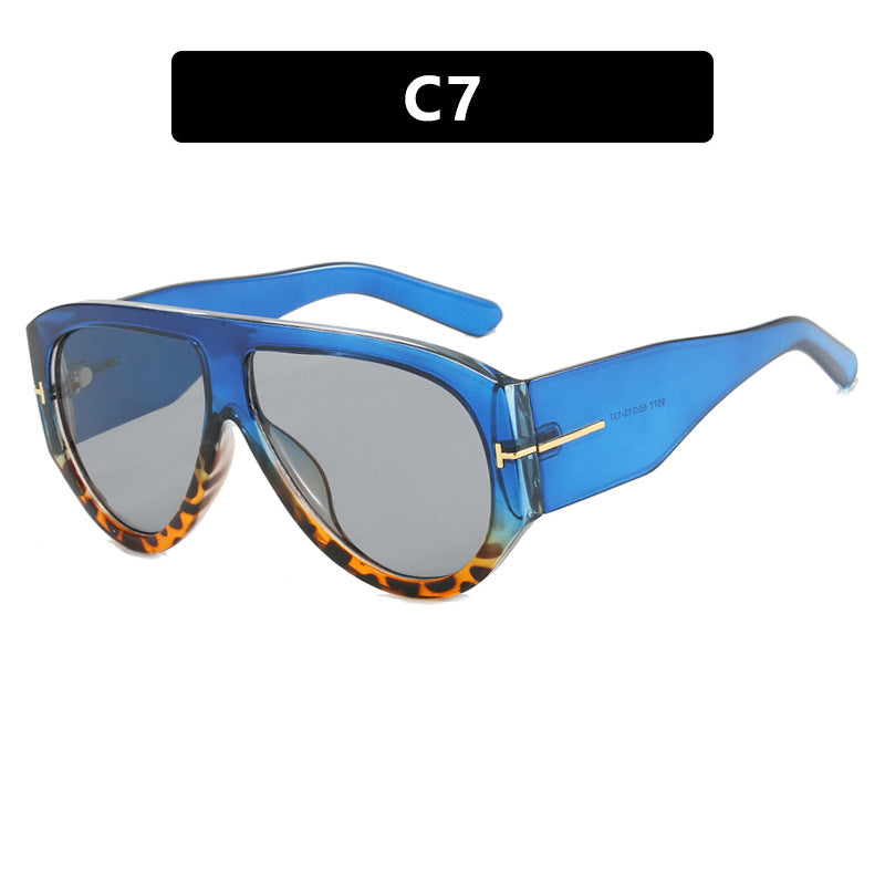 T-shaped large frame sunglasses, pilot's toad fashion cross-border sunglasses, personalized women's sunglasses - E-Esther Clothing Store