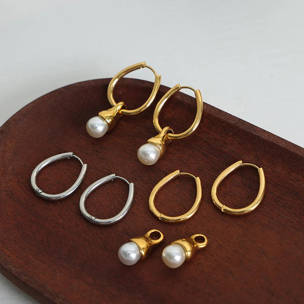 Titanium Steel Huggie Earrings - E-Esther Clothing Store