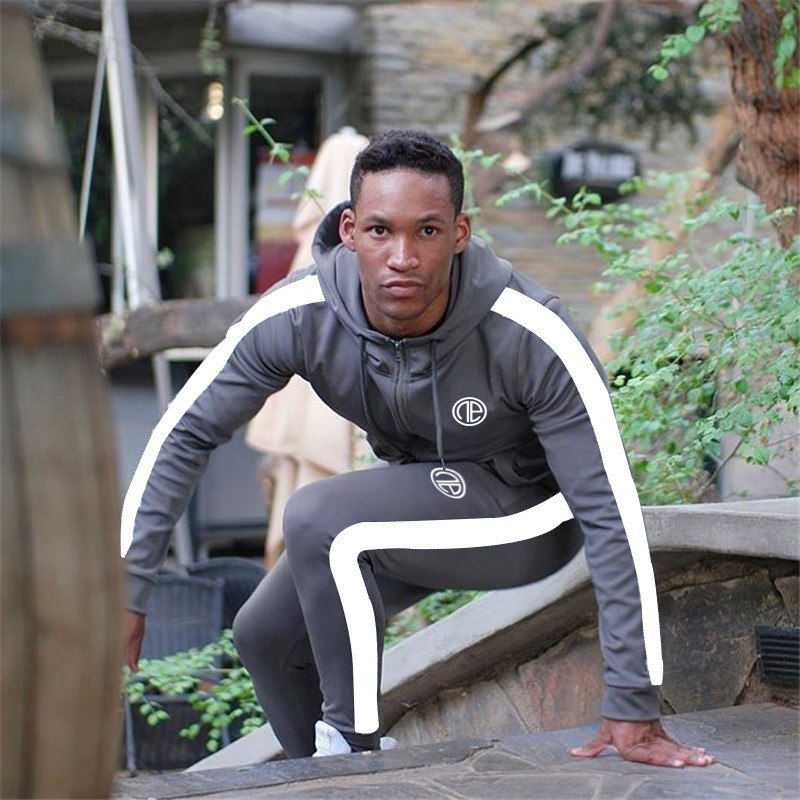 Sport Man Tracksuit Running Gym Men Set Sport Clothing Set Joggers Fitness Bodybuilding Sports Suits Mens Hoodie+Pants Suit Men - E-Esther Clothing Store