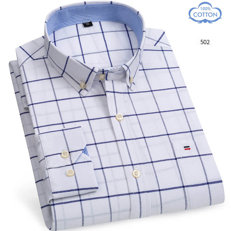 Pure Cotton Oxford Spun Long Sleeved Shirt