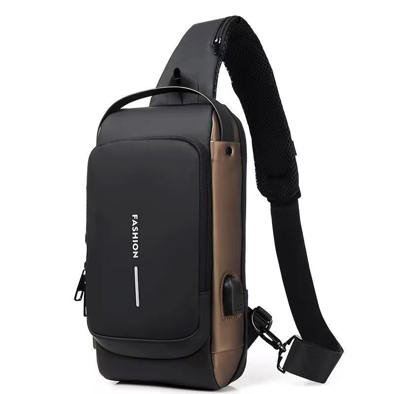 Motorcycle bag password anti-theft chest bag men's shoulder bag large capacity casual men's bag multifunctional crossbody bag - E-Esther Clothing Store