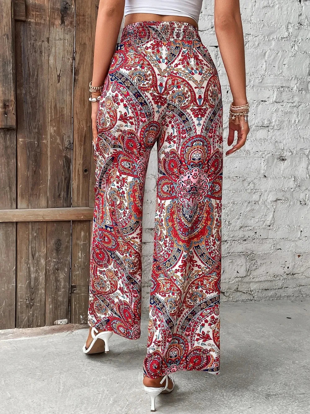 Printed Wide Leg Pants - E-Esther Clothing Store