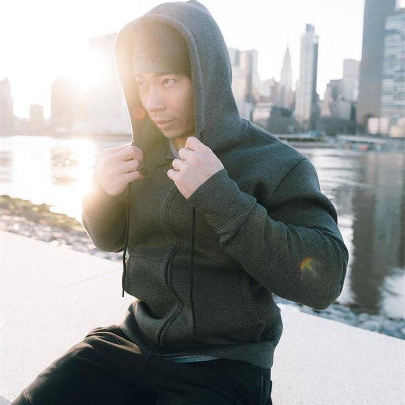 Mens Hoodies Fashion Alpha Brand Hoody Cotton Long Sleeves SweatShirt Zipper Cardigan Style Hoody Male Casual Sweatshirt - E-Esther Clothing Store