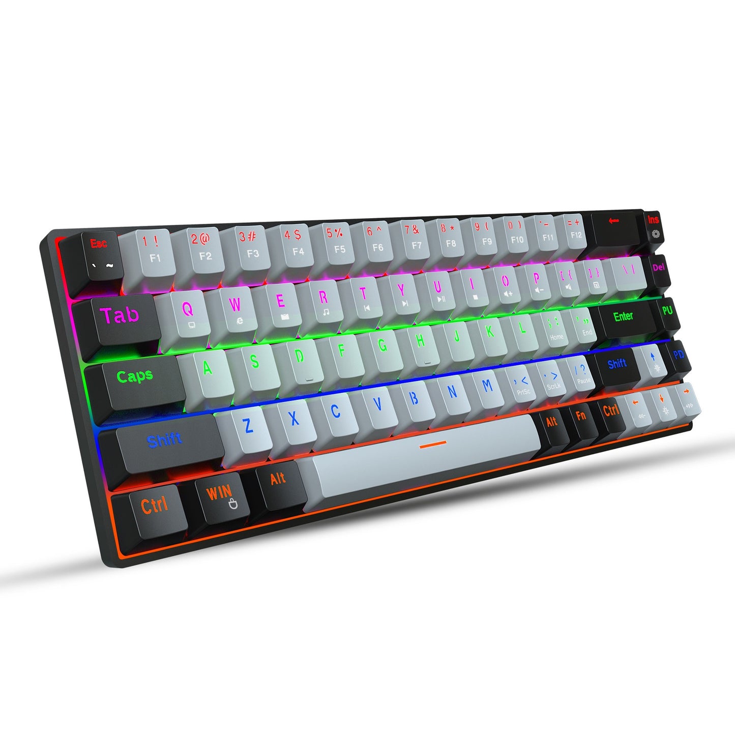 New 68 key RGB luminous esports game with blue and red axis mechanical keyboard laptop MAC 60% - E-Esther Clothing Store
