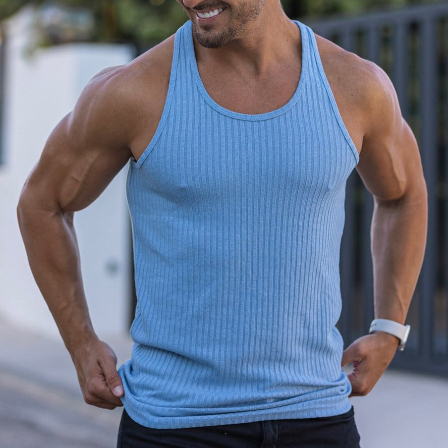 Knitted Vertical Stripe Tank Top
