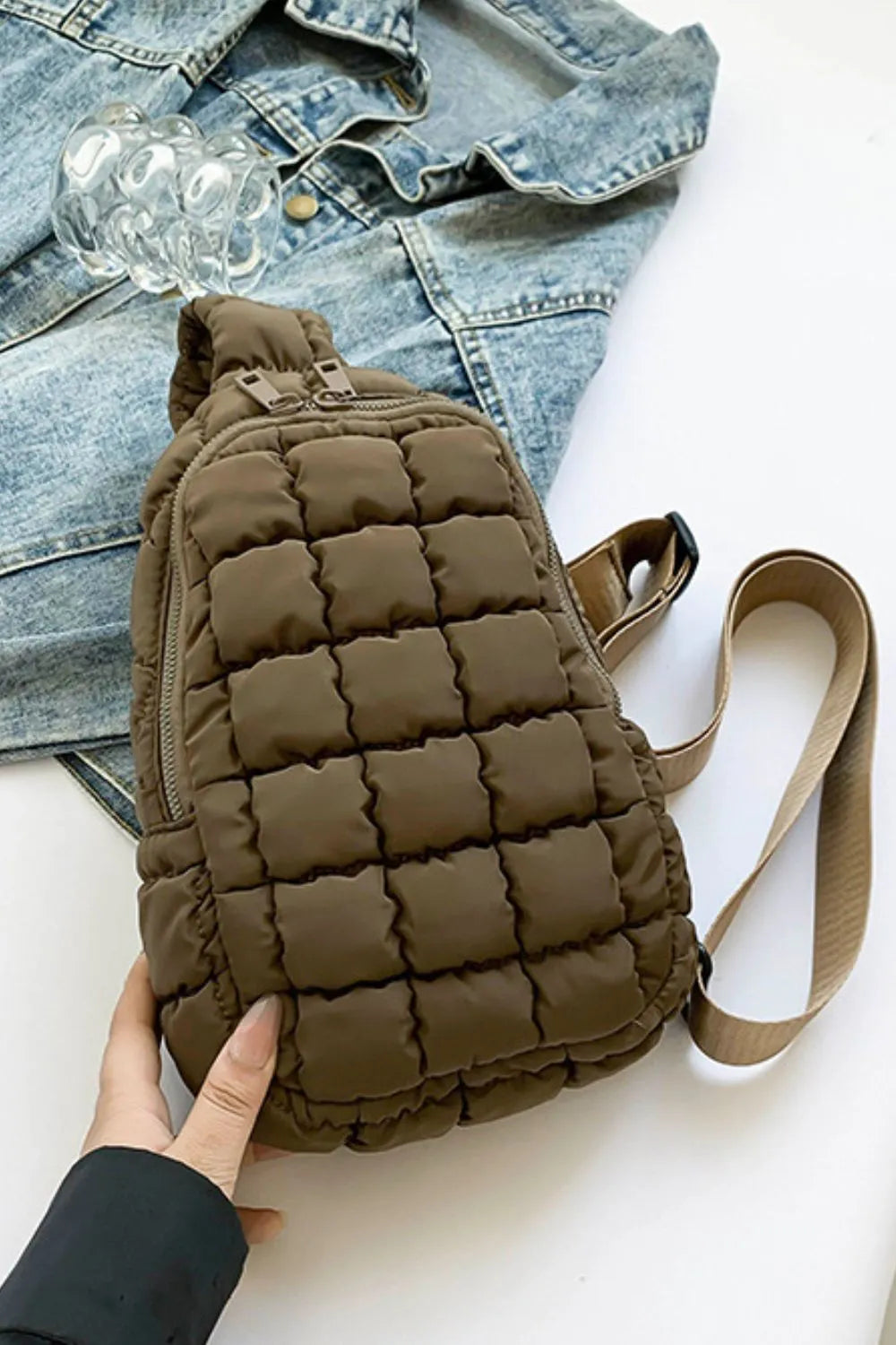Quilted Nylon Crossbody Bag - E-Esther Clothing Store