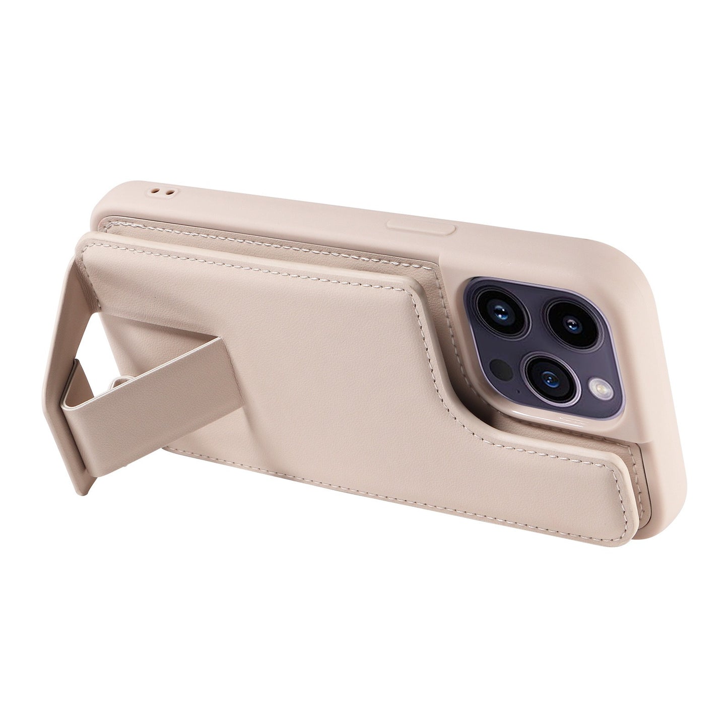 Suitable for Apple 15 phone case 13promax stand phone case adhesive leather anti drop 12 accordion card insertion phone case - E-Esther Clothing Store