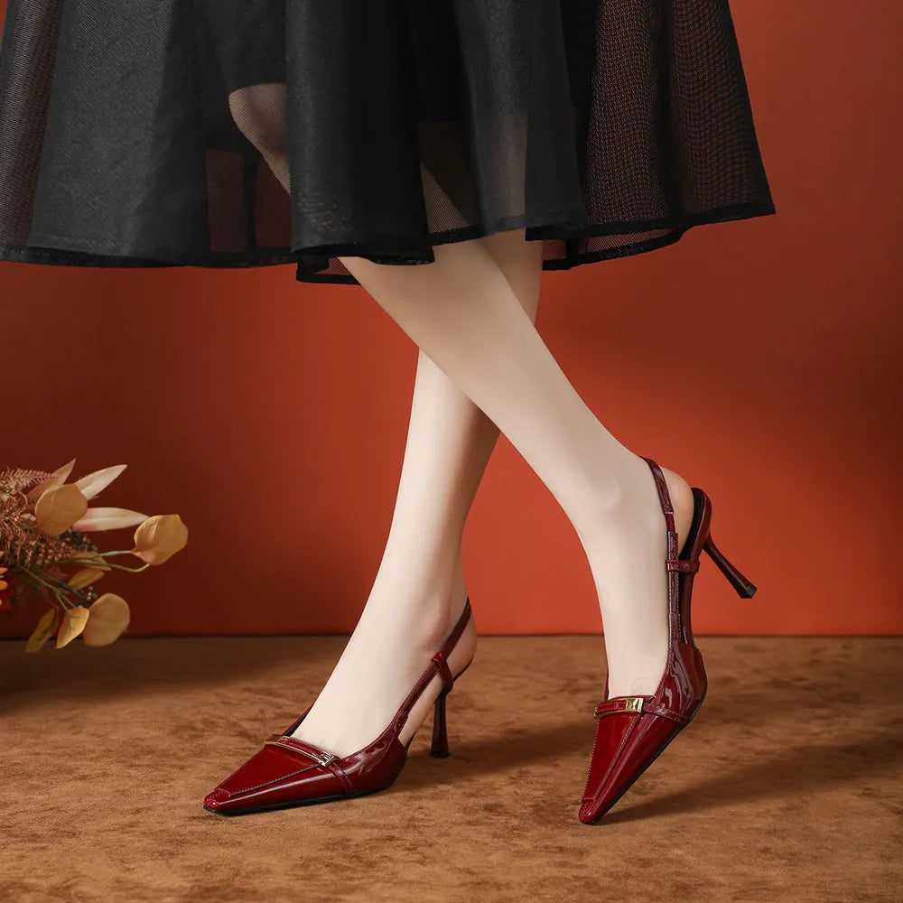 Point Toe Slingback Pumps - E-Esther Clothing Store