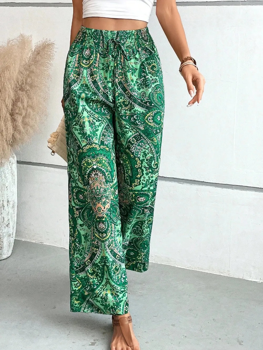 Printed Wide Leg Pants - E-Esther Clothing Store
