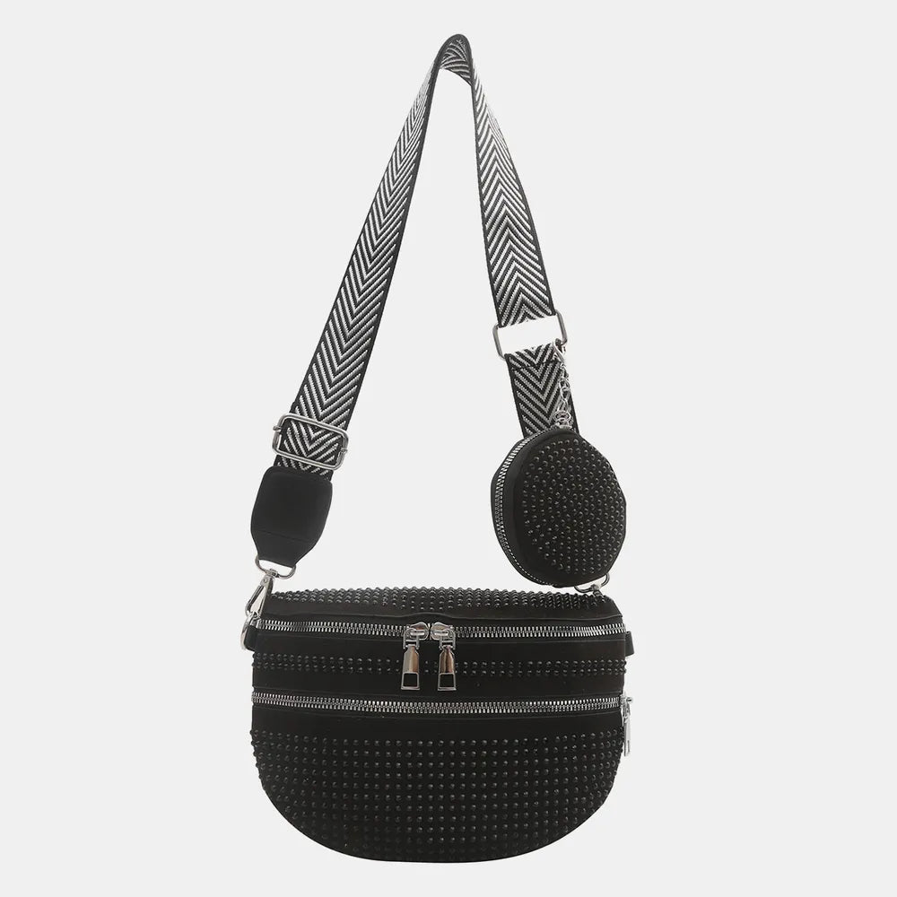 Studded Adjustable Strap Crossbody Bag - E-Esther Clothing Store