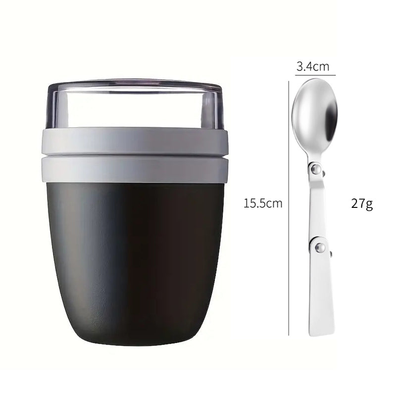 Portable Yogurt Cereal Cups with Lids. Ideal for Overnight Oats, DIY Salads & Parfaits. Great for Breakfast or Lunch - E-Esther Clothing Store