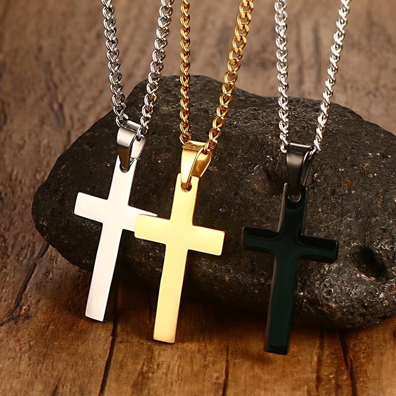 VNOX Classic Mens Cross Pendant Necklace 24 - E-Esther Clothing Store