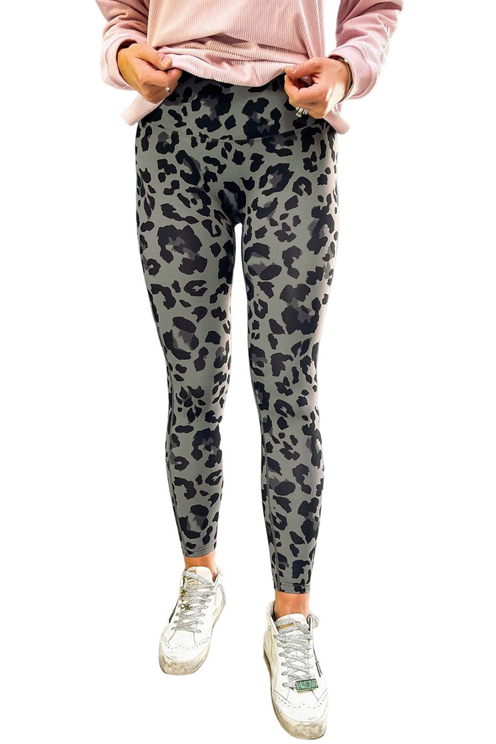 Green Classic Leopard Print Active Leggings - E-Esther Clothing Store