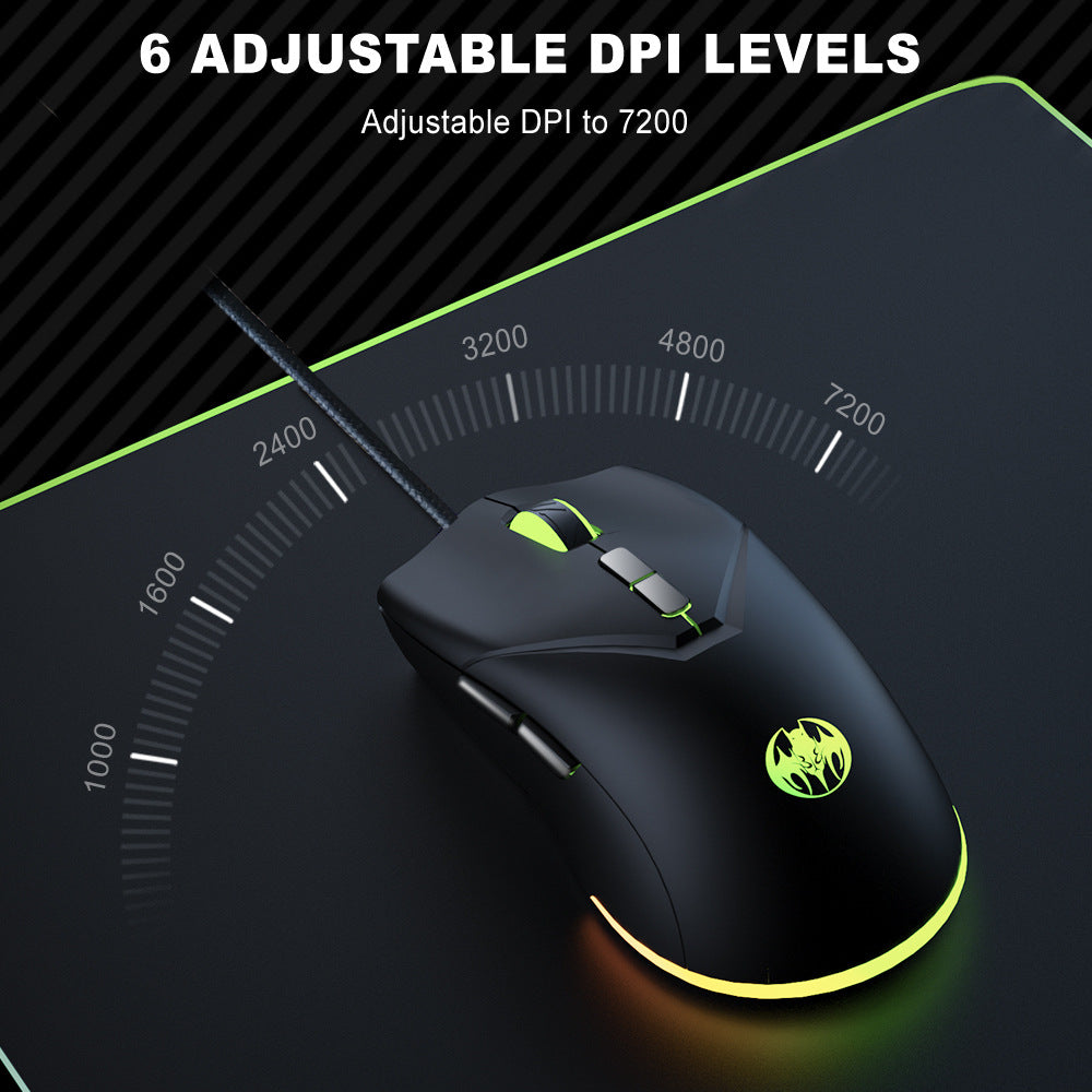 7D Youbat wired gaming mouse 6-speed 7200DPI mouse gaming mouse - E-Esther Clothing Store