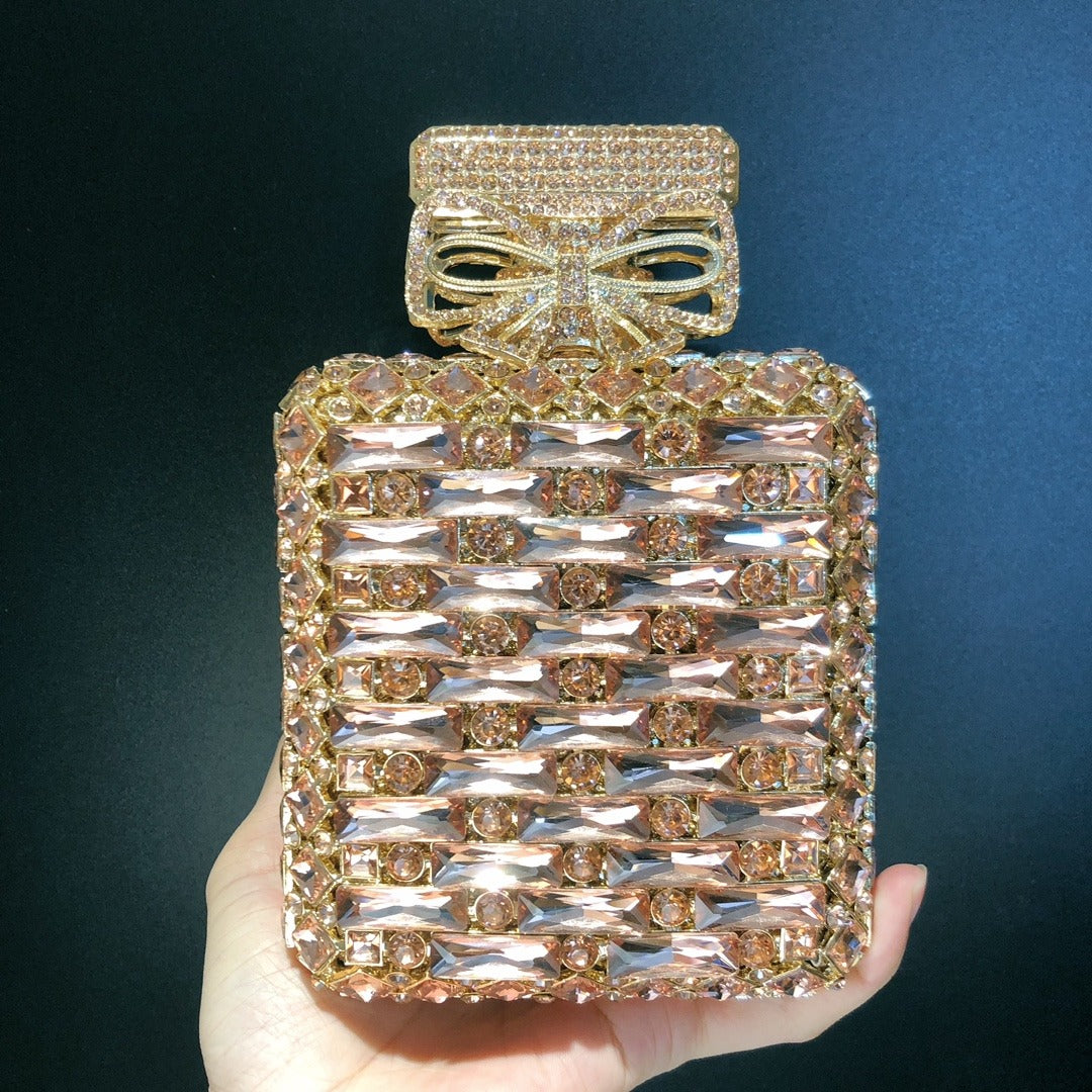 Perfume bottle with diamond hand bag Crystal Bag - E-Esther Clothing Store