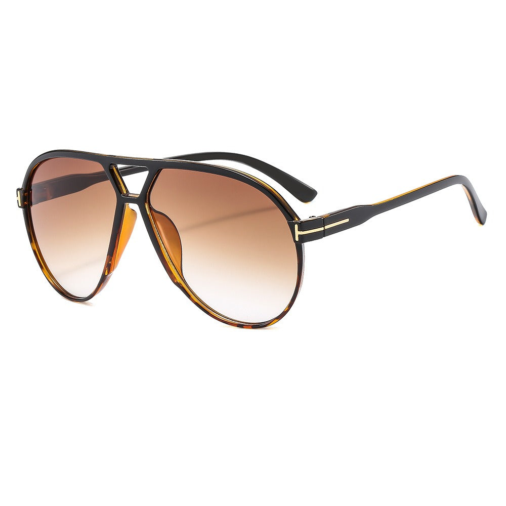 Fashionable large frame T men's and women's trendy driving sunglasses glasses frame - E-Esther Clothing Store