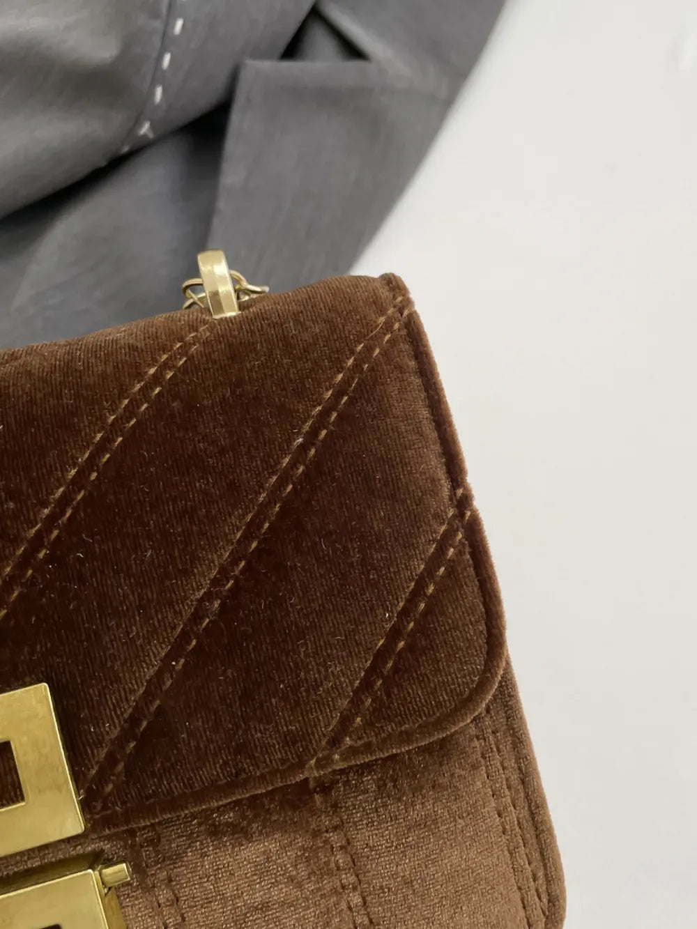 Solid Color Chain Shoulder Bag - E-Esther Clothing Store
