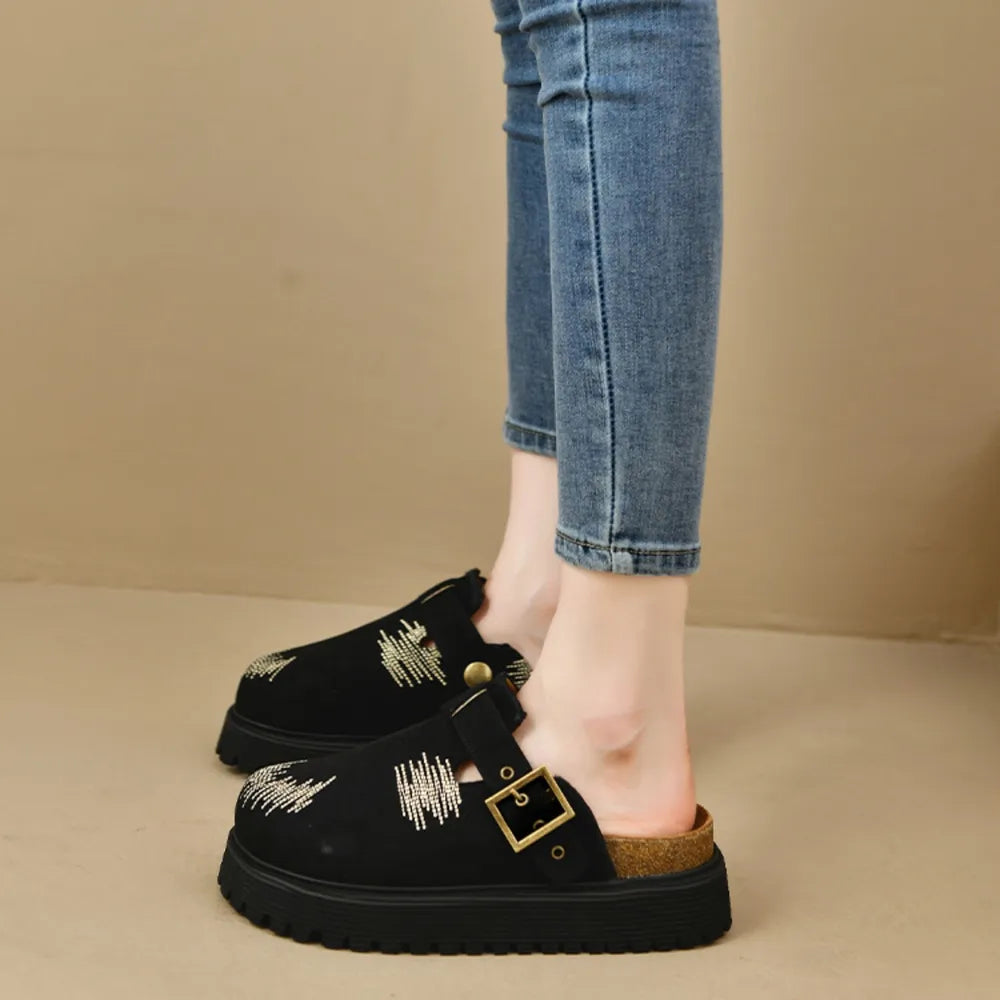 Round Toe Platform Loafers - E-Esther Clothing Store