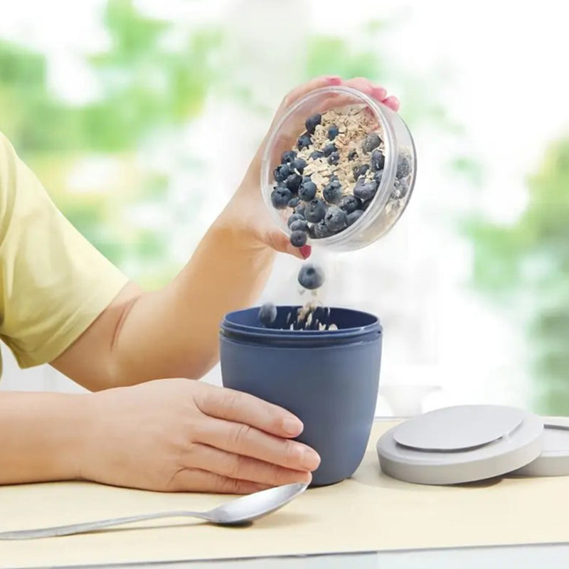 Portable Yogurt Cereal Cups with Lids. Ideal for Overnight Oats, DIY Salads & Parfaits. Great for Breakfast or Lunch - E-Esther Clothing Store