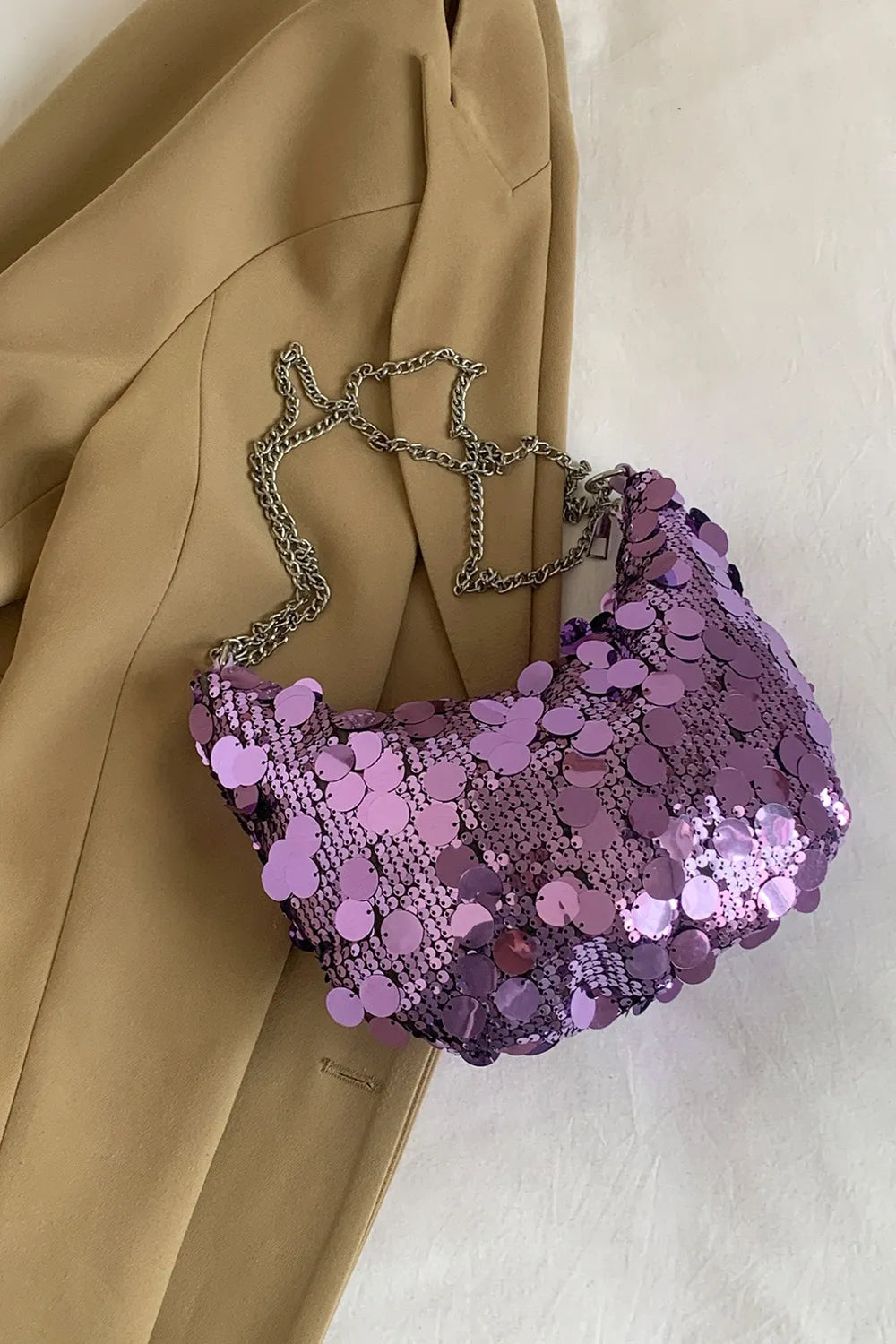 Sequin Chain Crossbody Bag - E-Esther Clothing Store