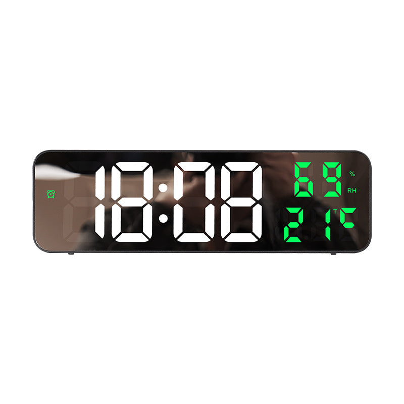 9-Inch Digital Wall Clock: Temp/Humid, Night Mode, Snooze, 12/24H, USB Plug-in LED Alarm Clock - E-Esther Clothing Store